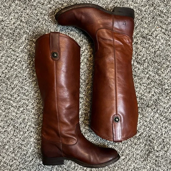FRYE “Mellissa” Whiskey Leather Boots 5 - Picture 6 of 11